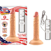 ALL AMERICAN MINI WHOPPERS VIBRATING 5IN STRAIGHT DONG - FLESH